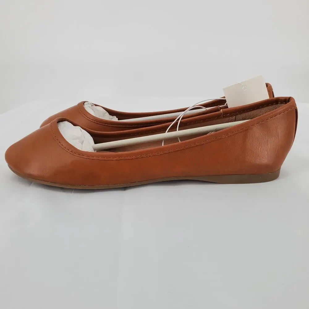 Universal Thread Ballet Flats‎ Everly Cognac Womens 6.5 New